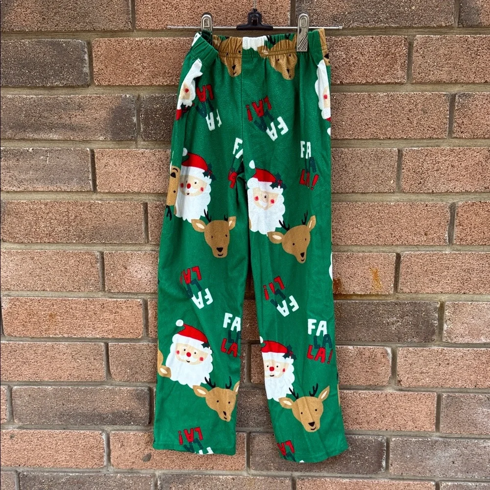 Carter's Green Santa and Reindeer Pajama Set Size 8